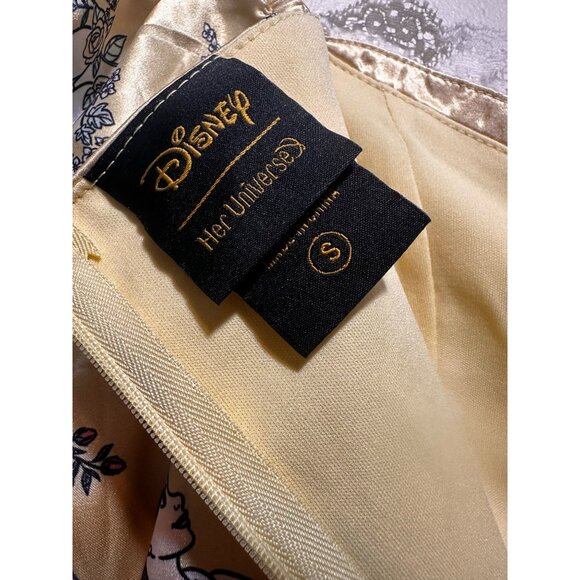 Disney Beauty Beast Belle Novelty Mini Dress Size Small Yellow Sweetheart Corset - Picture 4 of 16